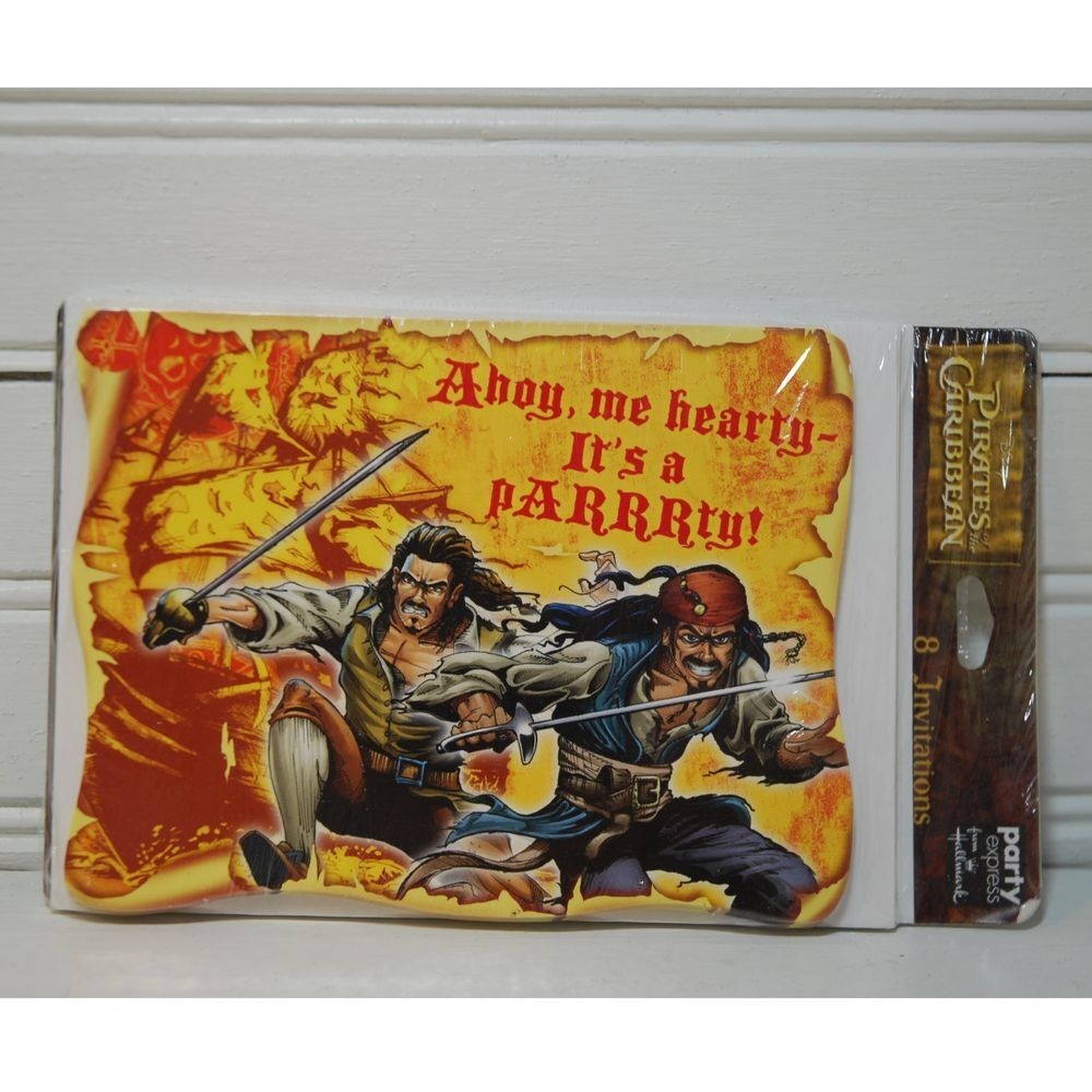 Pirates of the Caribbean Party Invitations Disney Hallmark New Blankβ Cards